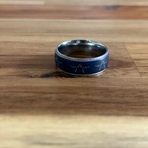 Women’s Silver and Blue NFL Dallas Cowboys Ring
